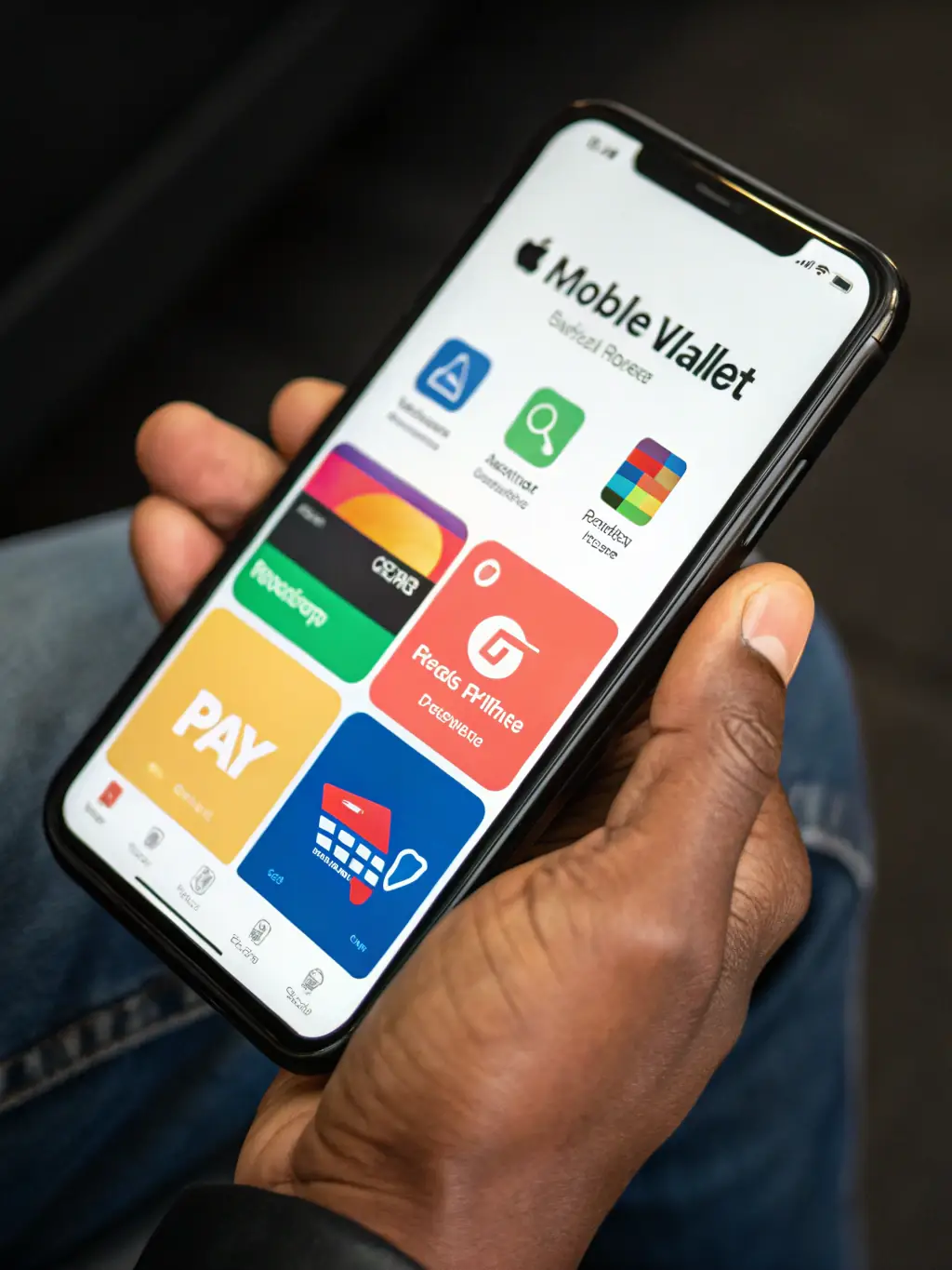 An image of a mobile wallet interface (Apple Pay or Google Pay) on a smartphone, suggesting the availability of mobile payment options for suvride4u.